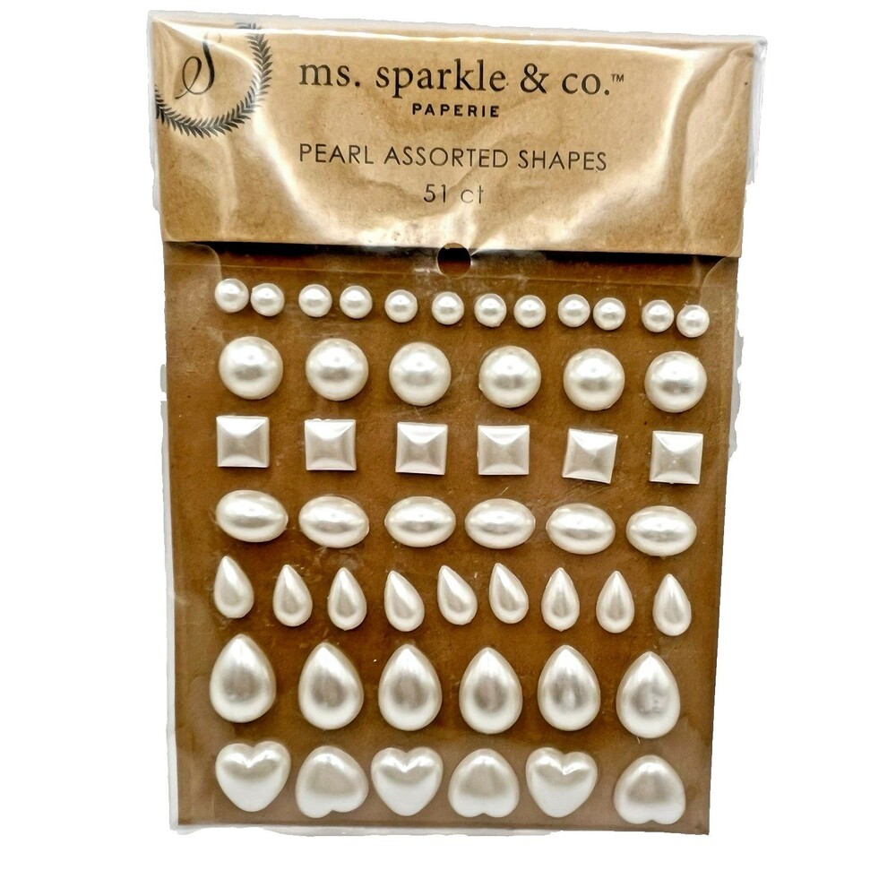 Ms. Sparkle & Co. Pearl Assorted Shapes Stickers  New Jo-Ann Stores 51 pieces